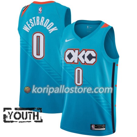Oklahoma City Thunder Russell Westbrook 0 2018-19 Nike City Edition Sininen Lasten Pelipaidat Swingman